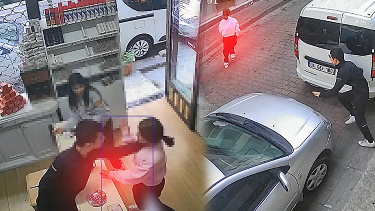 Çalışanı oyalamak için dans edip fotoğraf çektiler: Telefonu çalıp tokat attıktan sonra kaçtılar!